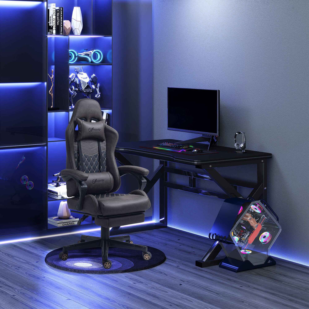 Racing Gaming Chair - Diamond PU Leather Office Gamer Chair