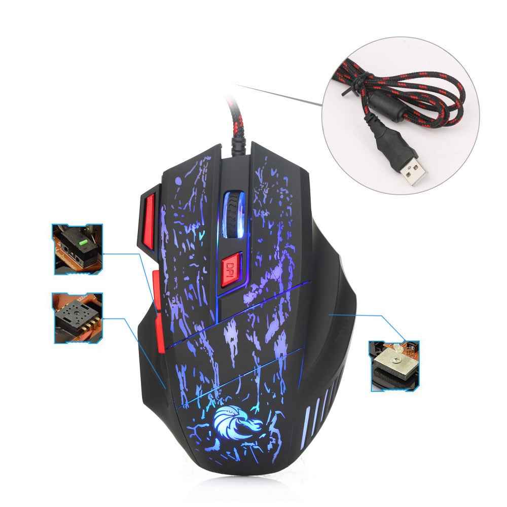 Colorful Luminous Gaming Mouse - Flowing Crack Wired Mouse