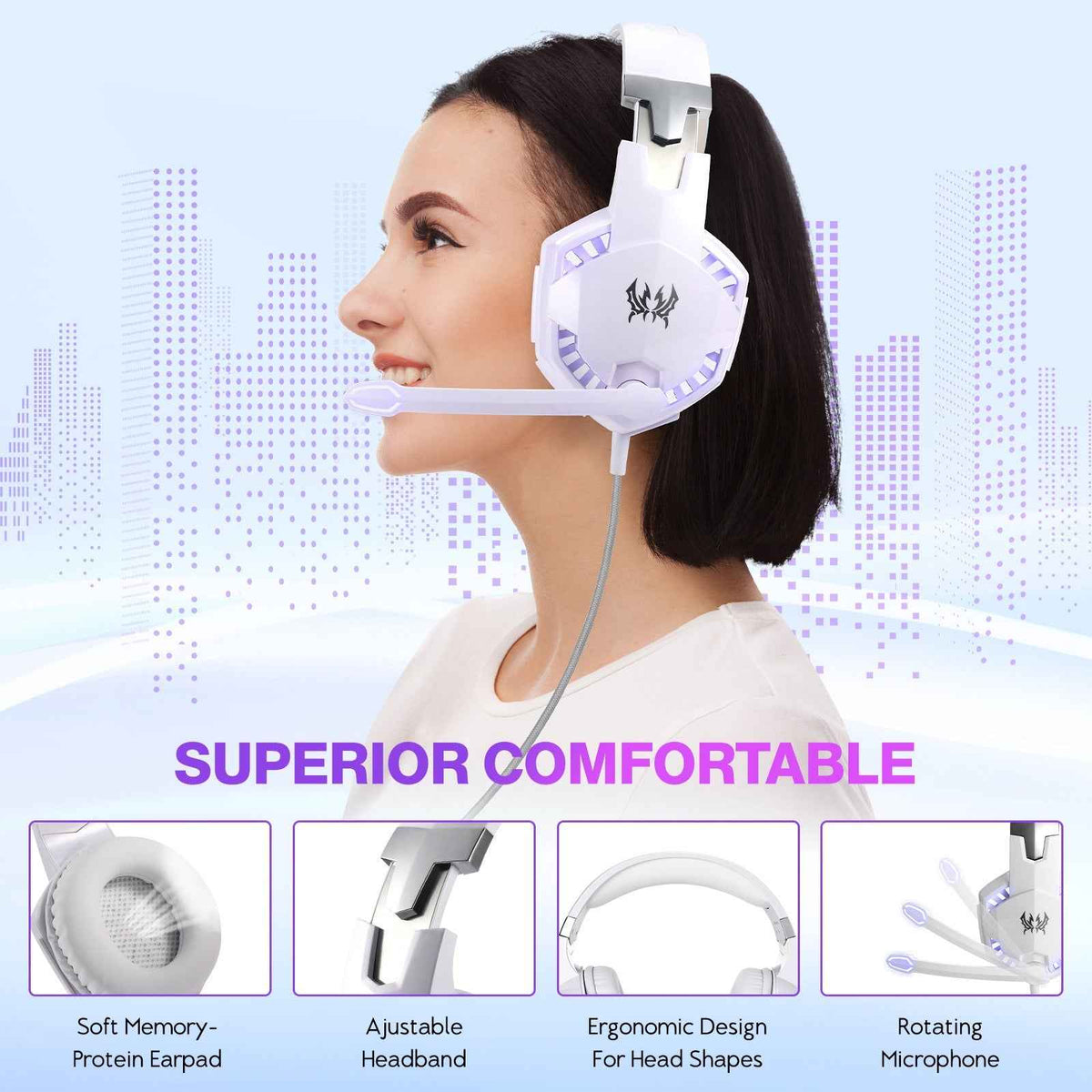 Computer Esports Earphones - G2000 Head Mounted Wired Gaming Earphones