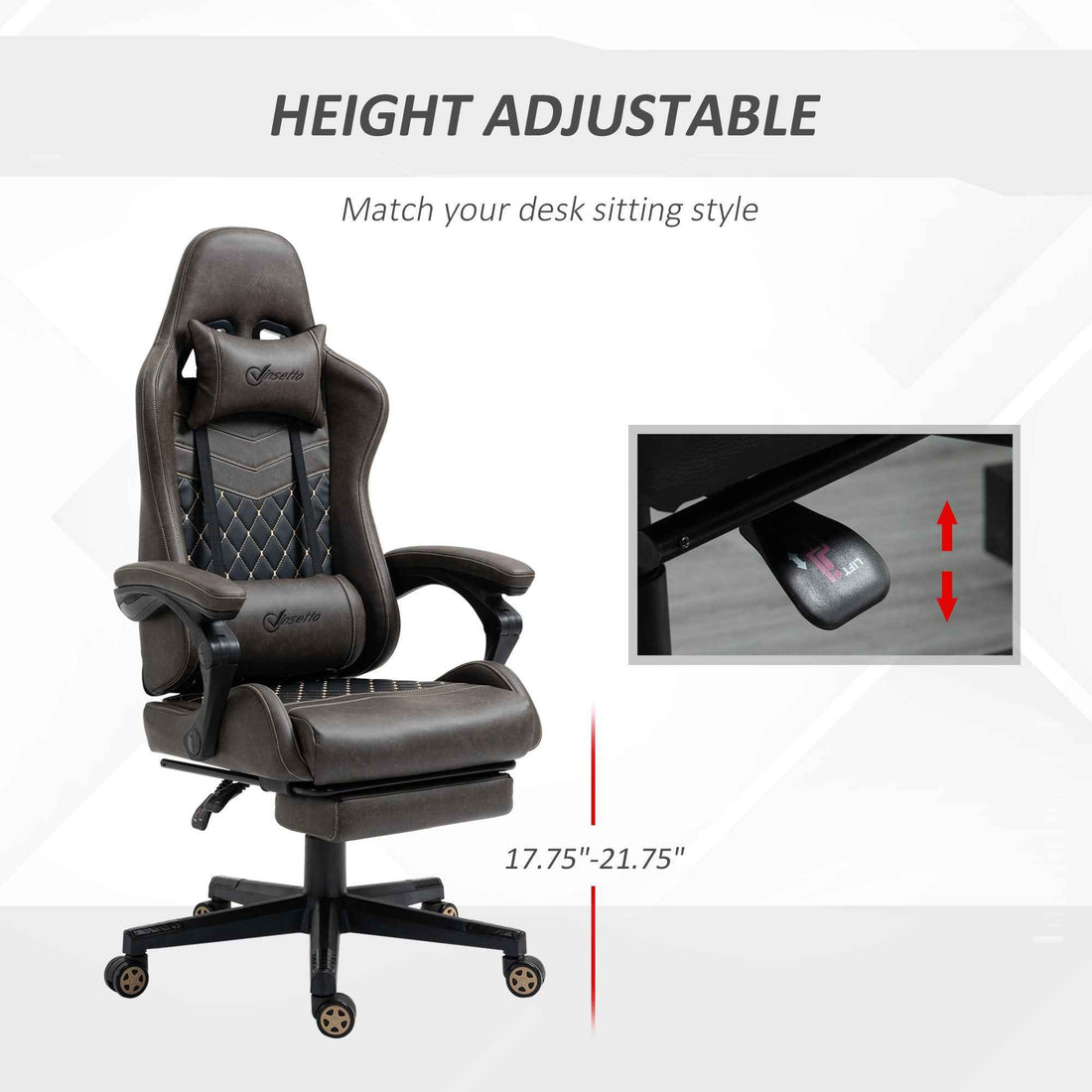 Racing Gaming Chair - Diamond PU Leather Office Gamer Chair