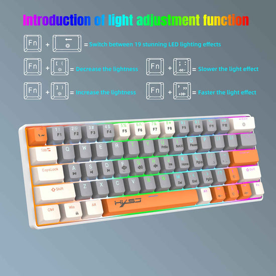 RGB Backlit Compact Mini Gaming Keyboard - 63-Key Mechanical Keyboard