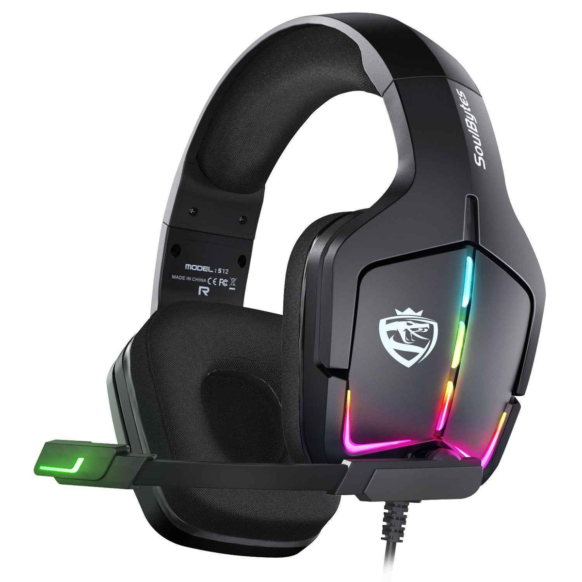 S12 Wired RGB Computer Gaming Headset - Perfect for PS4