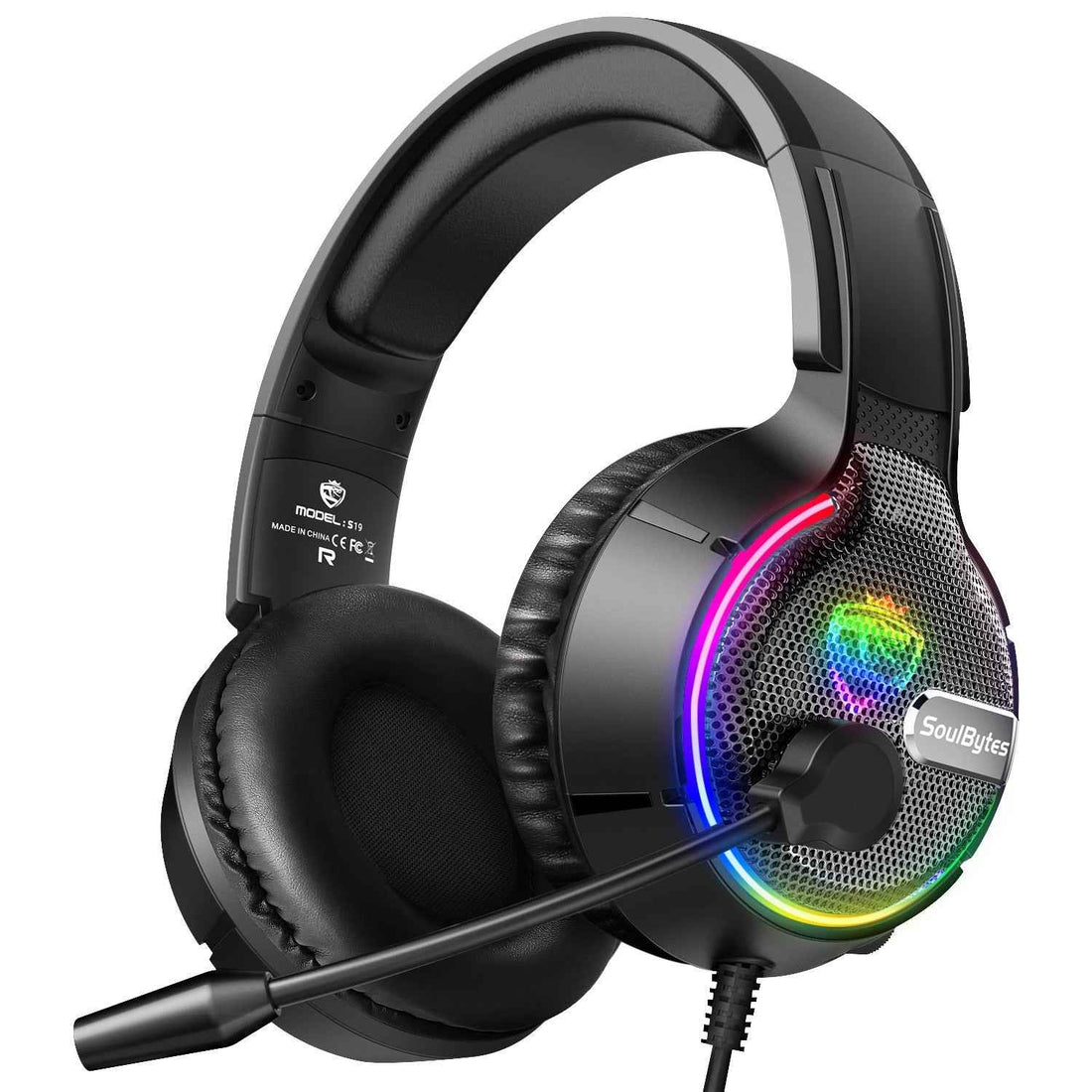 Head Mounted Gaming Headset: Soulbytes S19 Wired RGB for Ultimate Gaming Experience