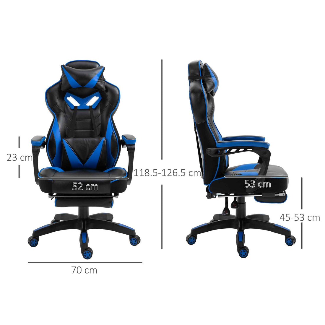 Gaming Chair - Vinsetto Faux Leather Reclining Chair with Footrest