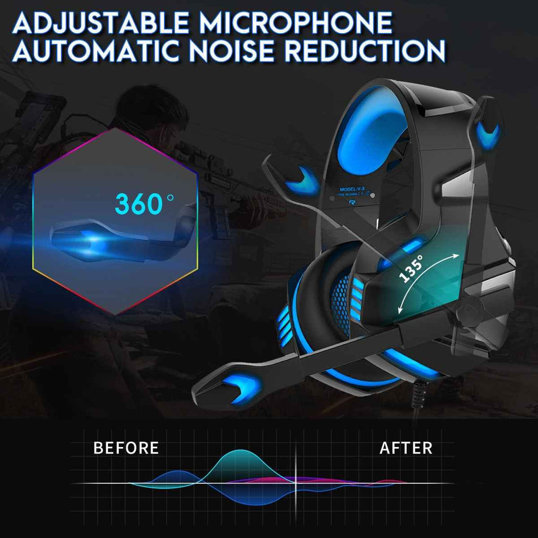 Head Mounted Gaming Headphones - Immersive Sound Experience