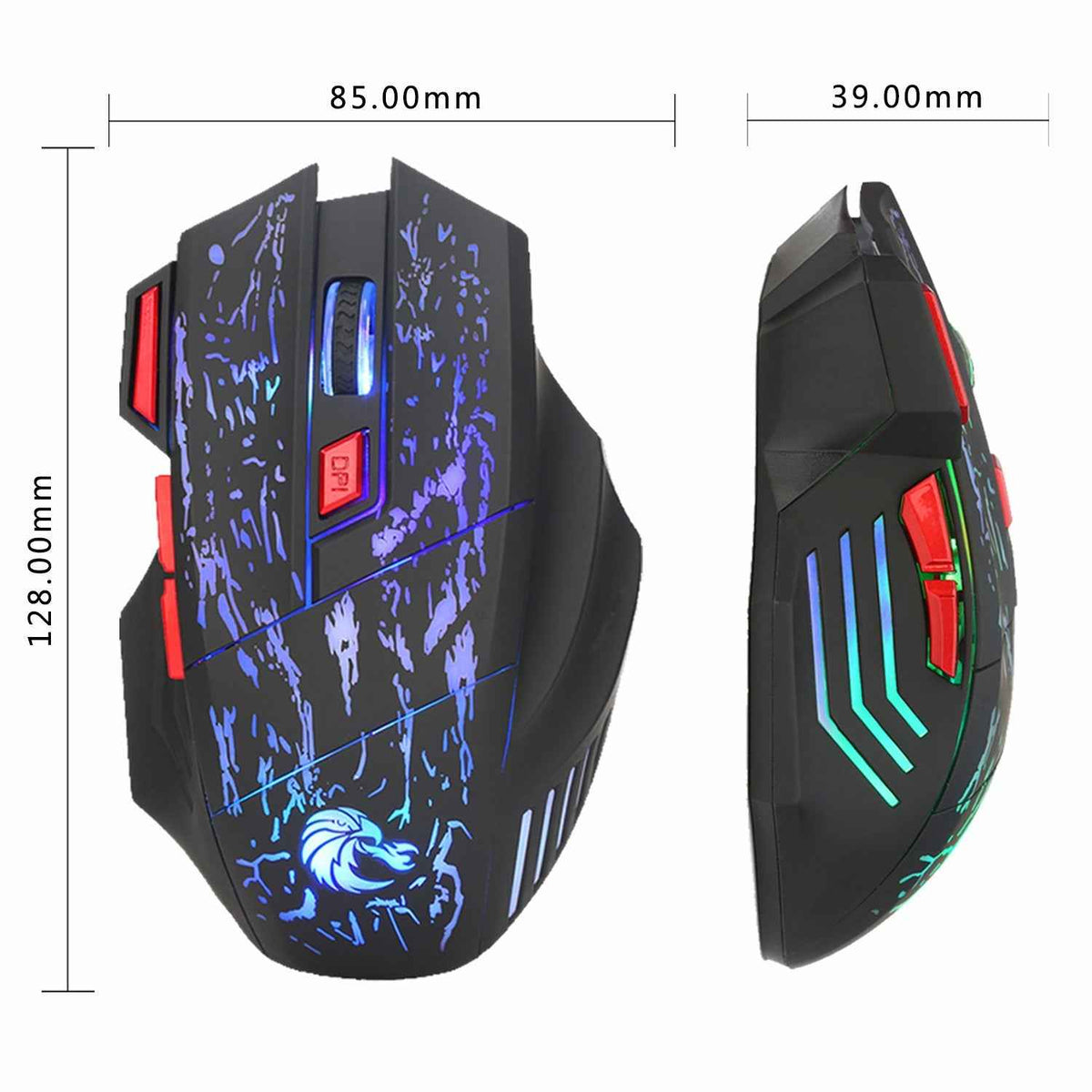 Colorful Luminous Gaming Mouse - Flowing Crack Wired Mouse
