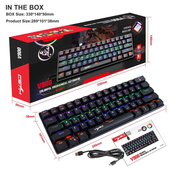 61 Keyboard Wired Blue Axis Office - Illuminated RGB Gaming Keyboard