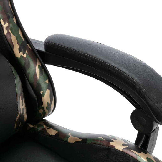 Gaming Chair with Footrest and Camouflage Pattern Faux Leather