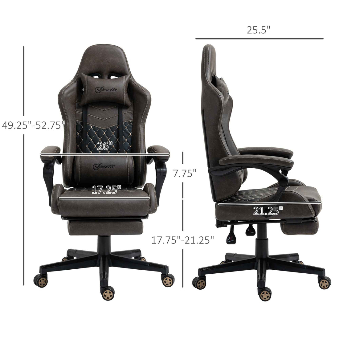 Racing Gaming Chair - Diamond PU Leather Office Gamer Chair
