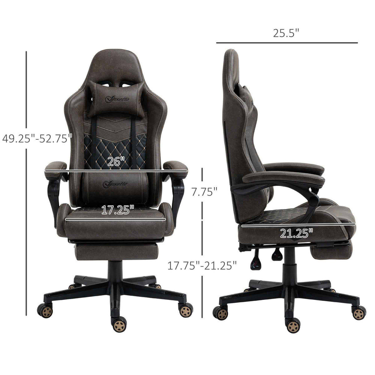 Racing Gaming Chair - Diamond PU Leather Office Gamer Chair