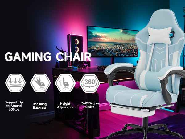 Computer Chair Ergonomic | Premium Gaming Chair with Footrest