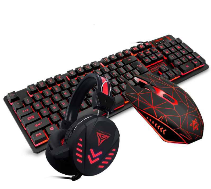 Waterproof LED Keyboard Mouse Headset Gaming Set - VX7