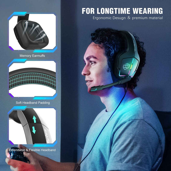 S12 Wired RGB Computer Gaming Headset - Perfect for PS4