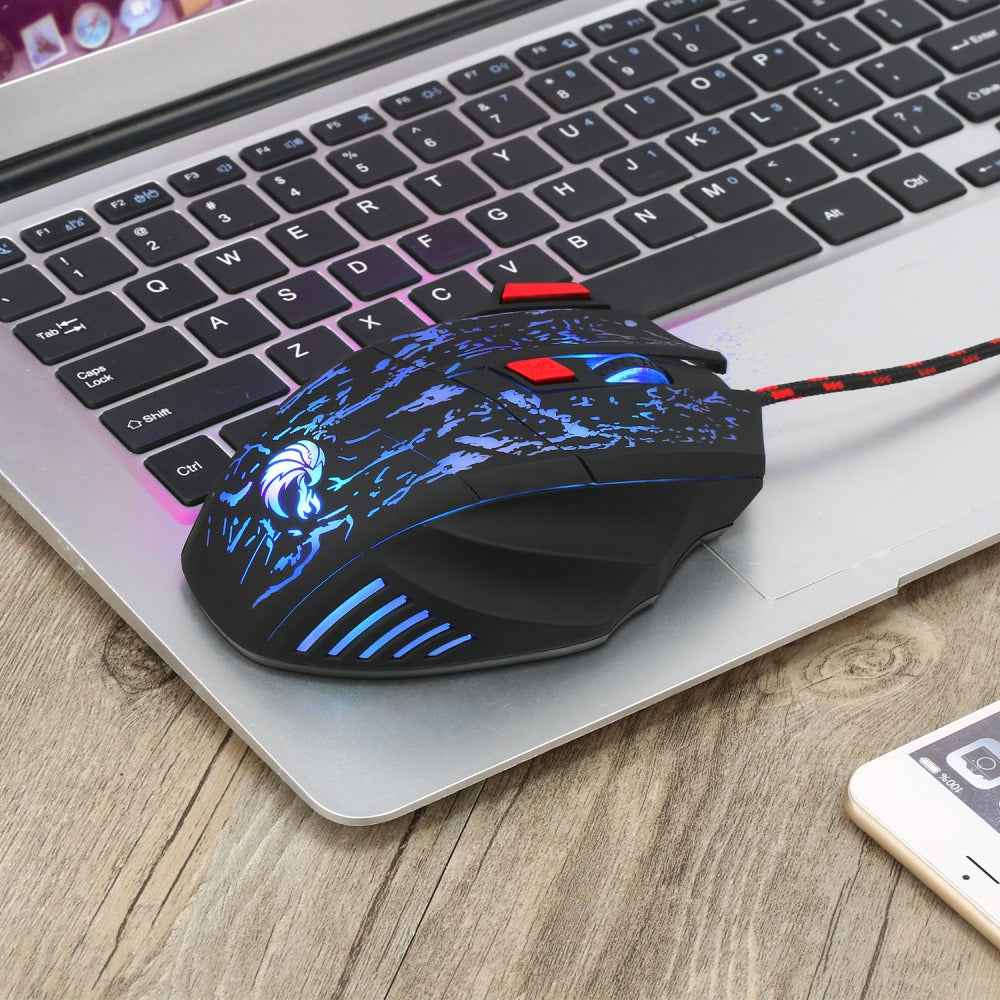 Colorful Luminous Gaming Mouse - Flowing Crack Wired Mouse